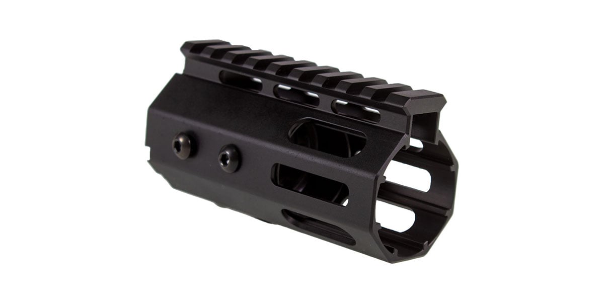 JE Machine 4" MLOK Free Float Handguard, Black, Barrel Nut Included