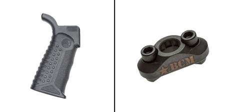 Omega Deals Battle Arms Development Adjustable Tactical Grip - 3 Grip Angles + Bravo Company, MLOK Rail QD Sling Mount - Black