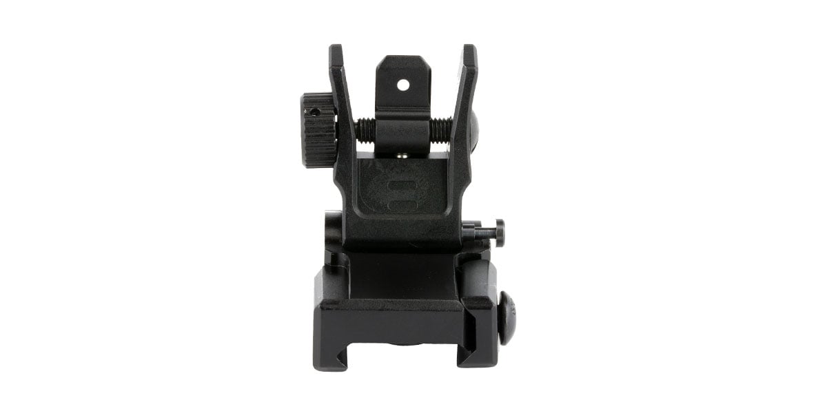 Leaper, Inc. - UTG Low Profile Flip-Up Rear Sight, Dual Aperture, Fits Picatinny, Black