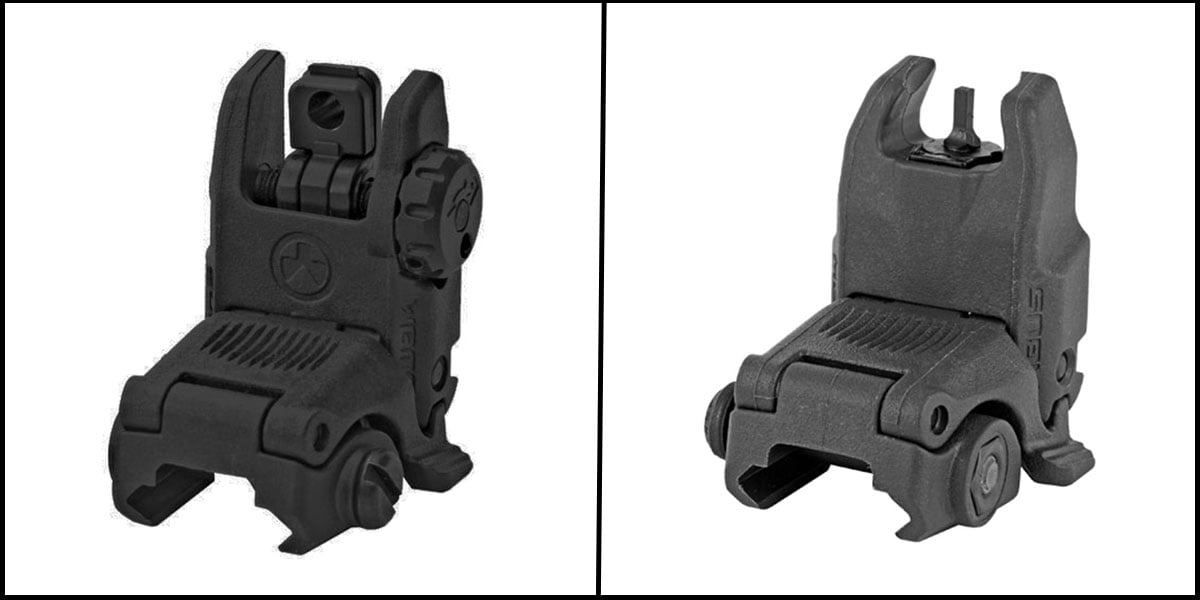 Magpul MBUS Gen2 Flip-Up Sight Set: Magpul MBUS Rear Sight Black + Magpul MBUS Front Sight Black