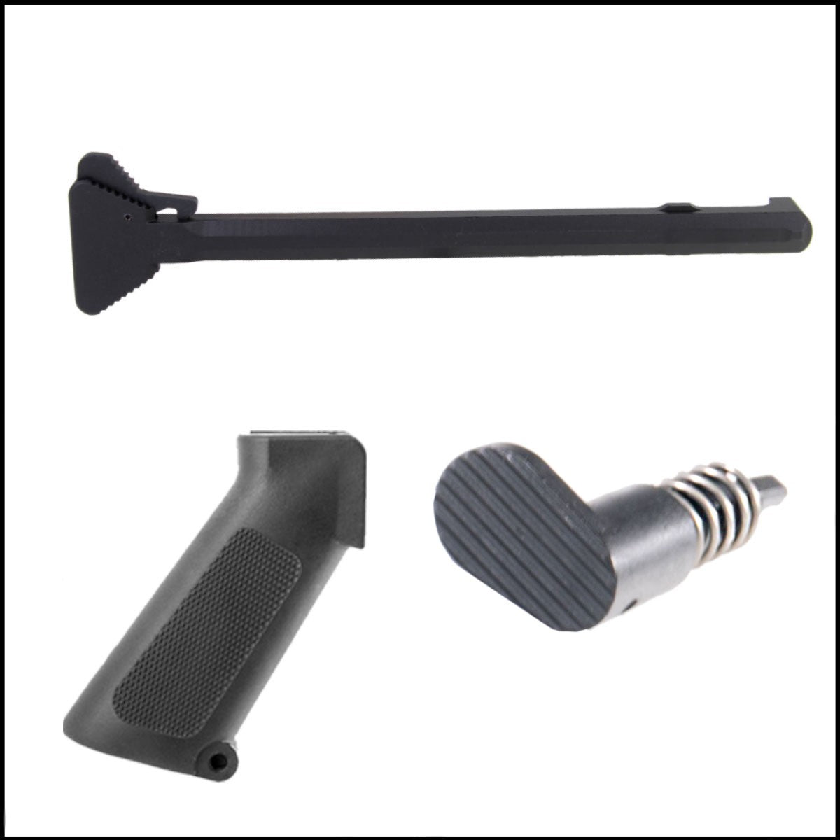 Retro Kits: Davidson Defense Tear Drop Style Retro Forward Assist + Omega Mfg. A1 Retro Charging Handle + Omega Mfg. AR-15 A1 Style Pistol Grip