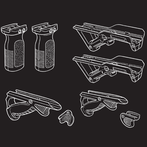 Foregrips, hand stops and rail-mounted accessories