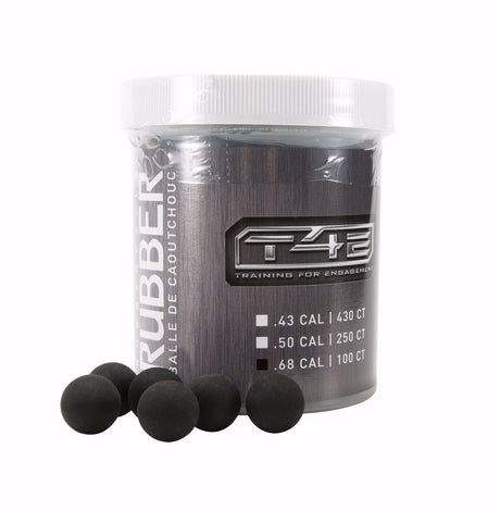 T4E .68 Caliber Rubber Ball Ammo - 100 Count in Black