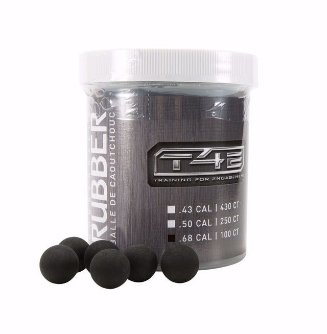 T4E .68 Caliber Rubber Ball Ammo - 100 Count in Black
