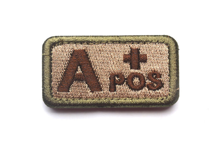 Embroidered Tactical Blood Type Patch Essential Velcro ID for First Responders, B plus POS, alternate view 2