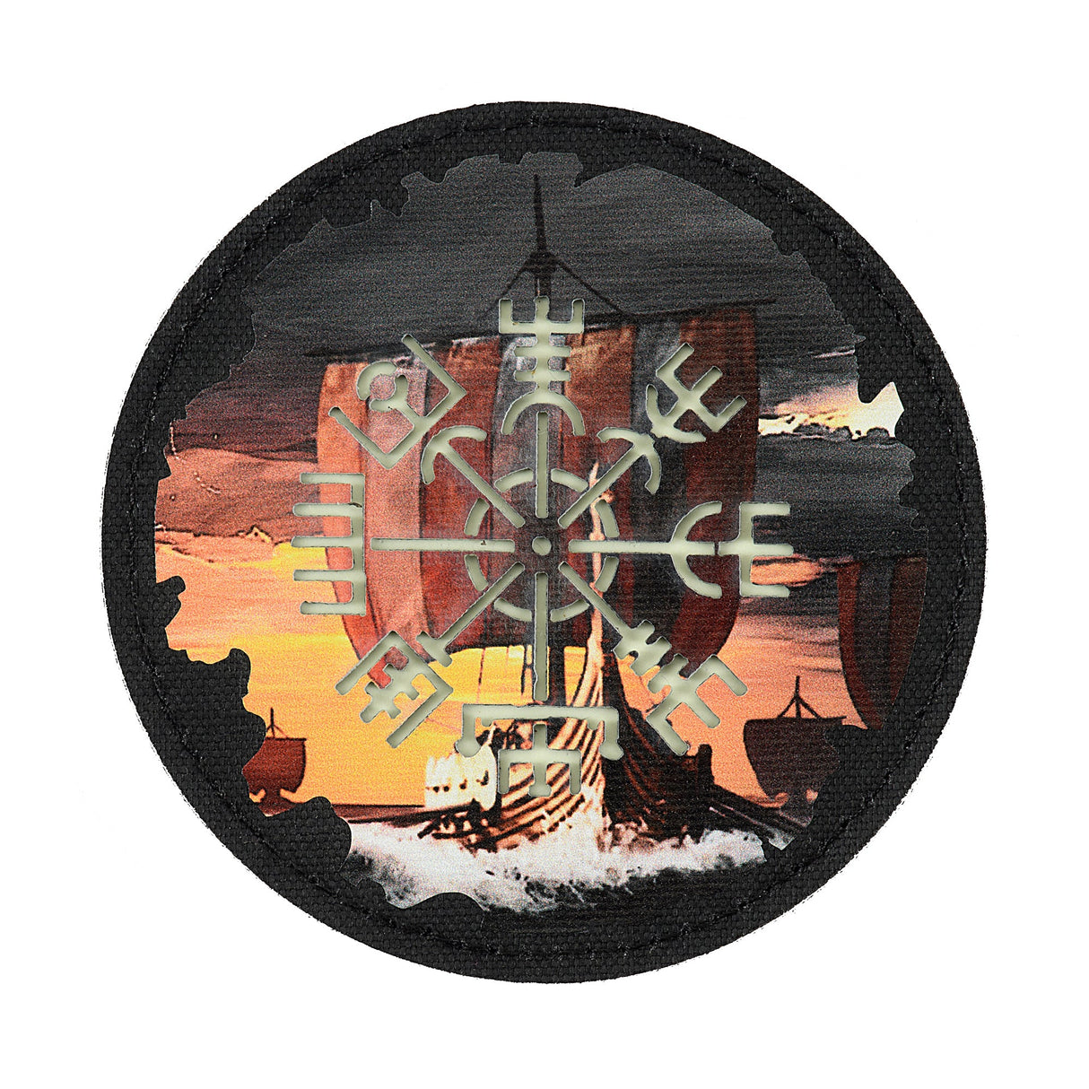 M-Tac Patch Vegvisir Drakkar Round PVC in Black