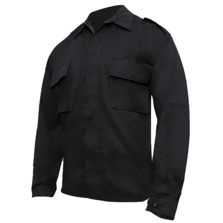 Poly Cotton Twill Long Sleeve Tactical Shirt in Black, alternate view 2