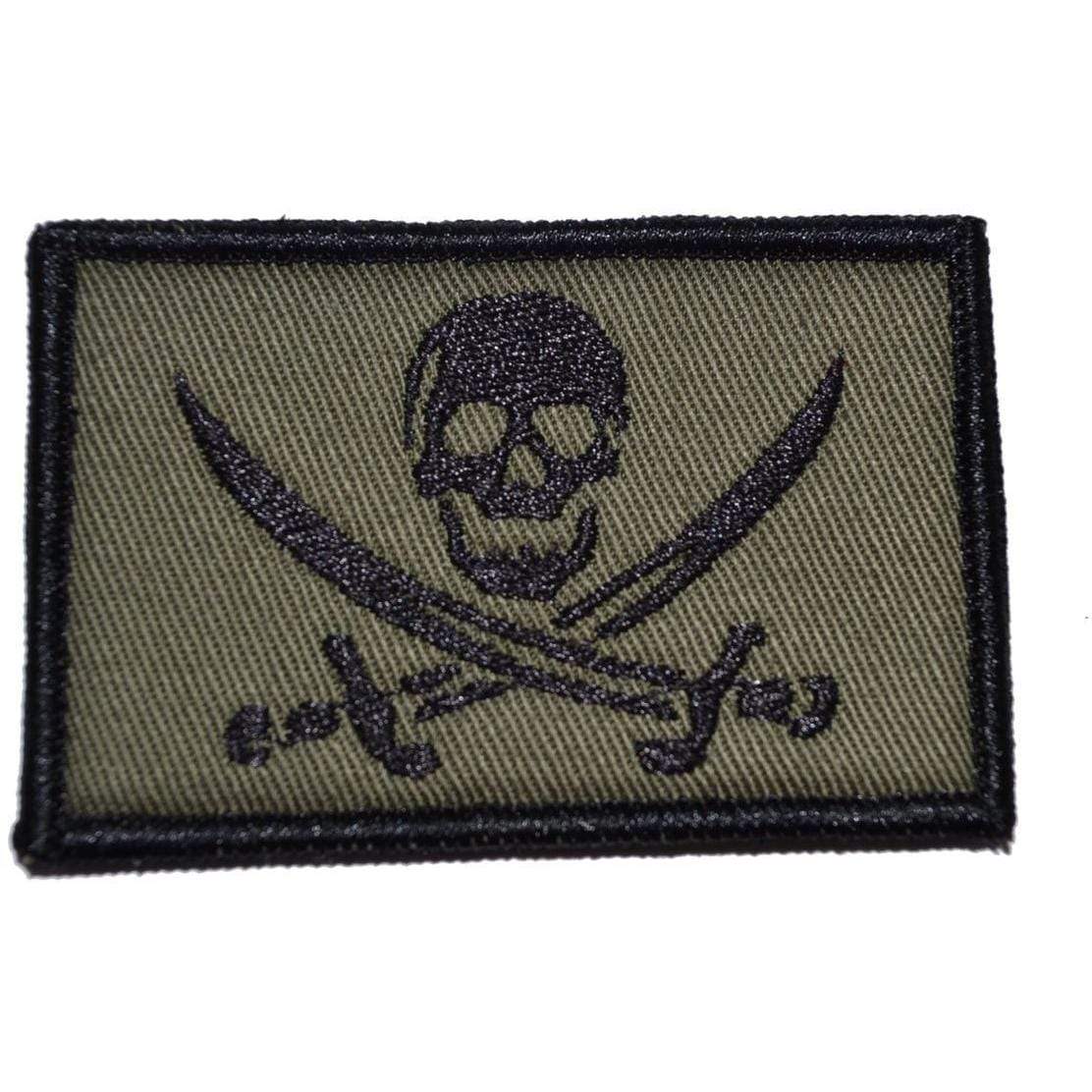 Pirate Jolly Roger - 2x3 Patch in Olive Drab, alternate view 5