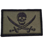 Pirate Jolly Roger - 2x3 Patch in Olive Drab, alternate view 5