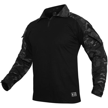 Army Tactical Desert Combat Shirt with Elbow Pad Inserts in Dark Camo, alternate view 2