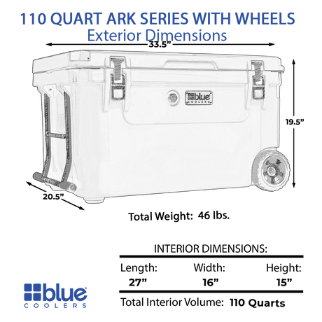 Glacière à roulettes rotomoulée Ark Series 110 pintes
