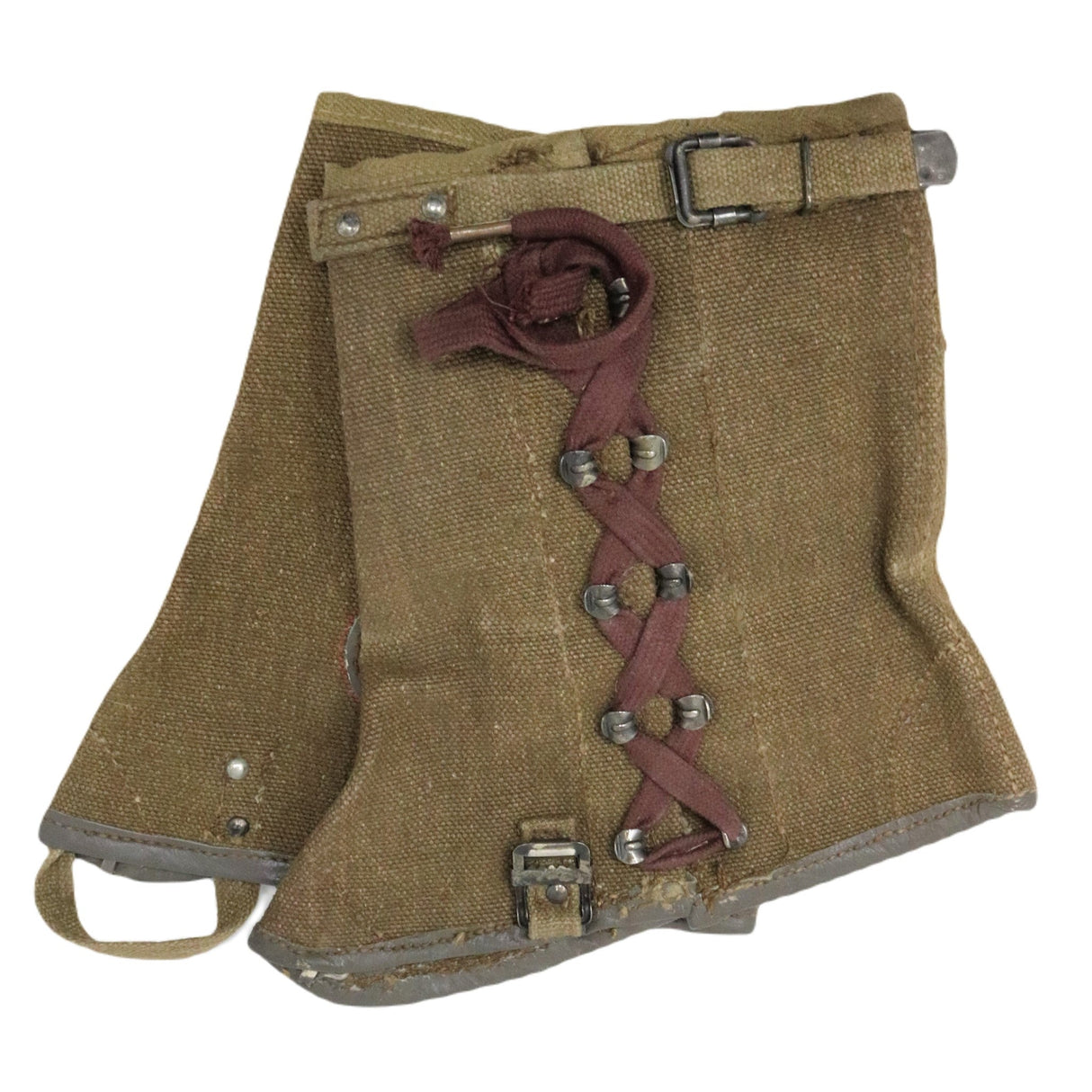 Vintage Italian Military Gaiters, With Laces, 1