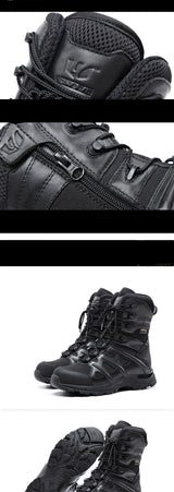 Raven Supply Black Leather Combat Boots in 8, alternate view 3