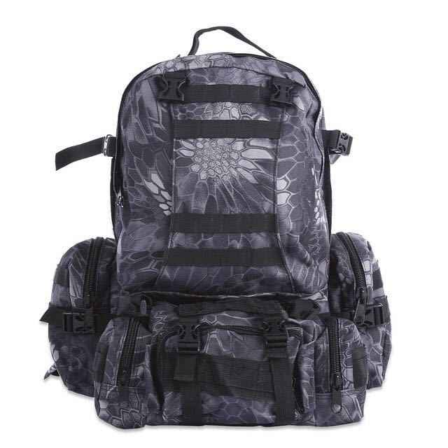 Raven Supply 50L MOLLE Tactical Backpack Set in Jungle camouflage, alternate view 5