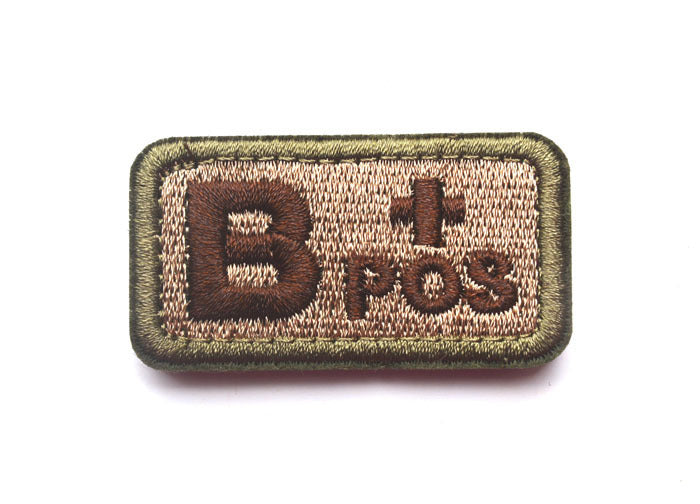 Embroidered Tactical Blood Type Patch Essential Velcro ID for First Responders, O plus POS, alternate view 3
