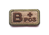 Embroidered Tactical Blood Type Patch Essential Velcro ID for First Responders, O plus POS, alternate view 3