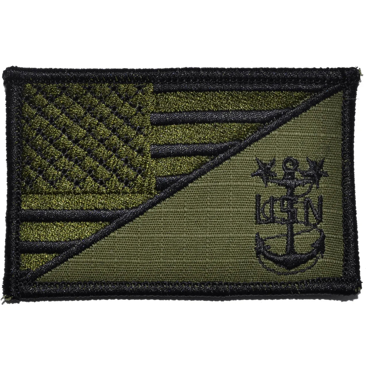 Navy MCPO Master Chief Petty Officer USA Flag - 2.25x3.5 inch Patch in Coyote Brown, alternate view 4