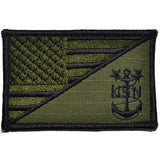 Navy MCPO Master Chief Petty Officer USA Flag - 2.25x3.5 inch Patch in Coyote Brown, alternate view 4