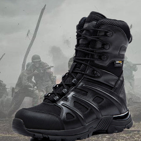 Raven Supply Black Leather Combat Boots in 6