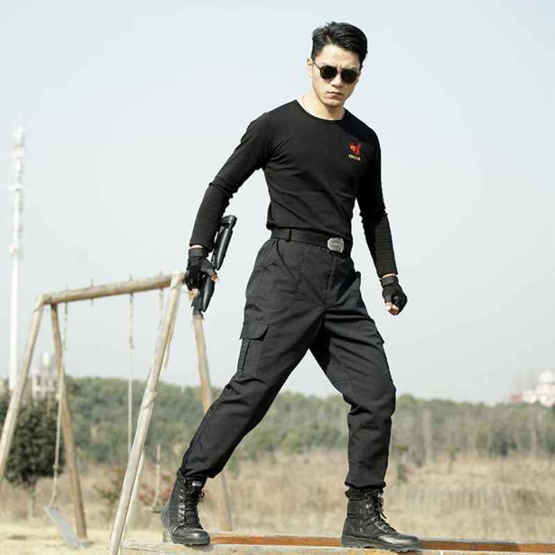 Tactical Pants Camouflage Pants Overalls in Black, alternate view 7