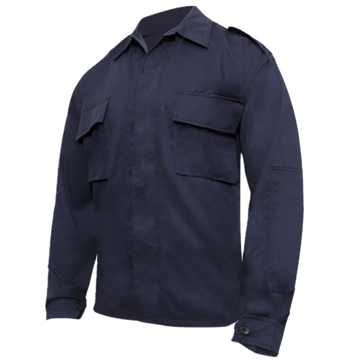 Poly Cotton Twill Long Sleeve Tactical Shirt in Black, alternate view 5