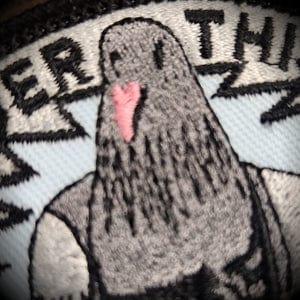 Consider This A Fucking Warning Pigeon - 3.5 inch Round Patch, alternate view 3