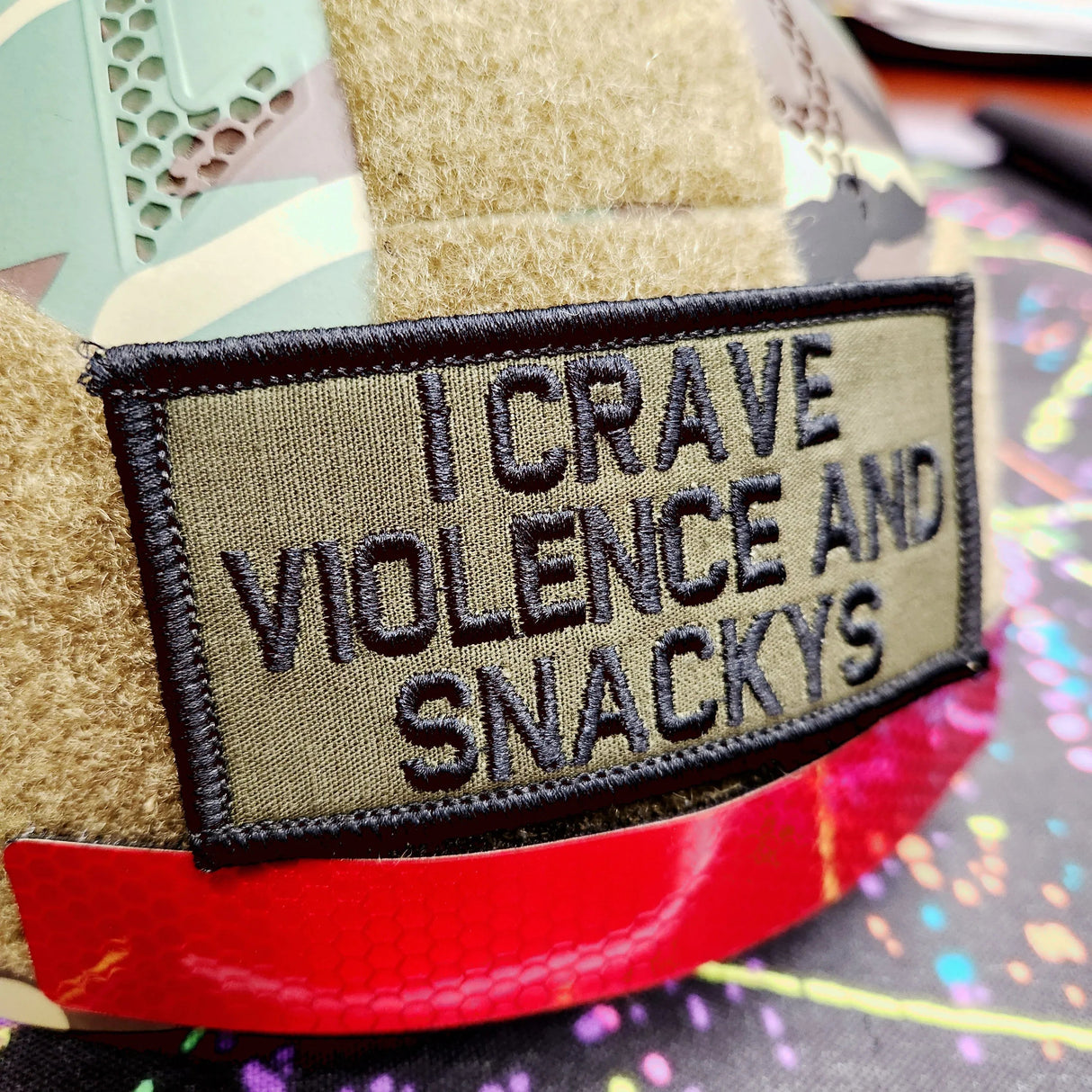 As Seen on Socials - I Crave Violence and Snackys - 2x4 Patch - Multiple Variants in Black