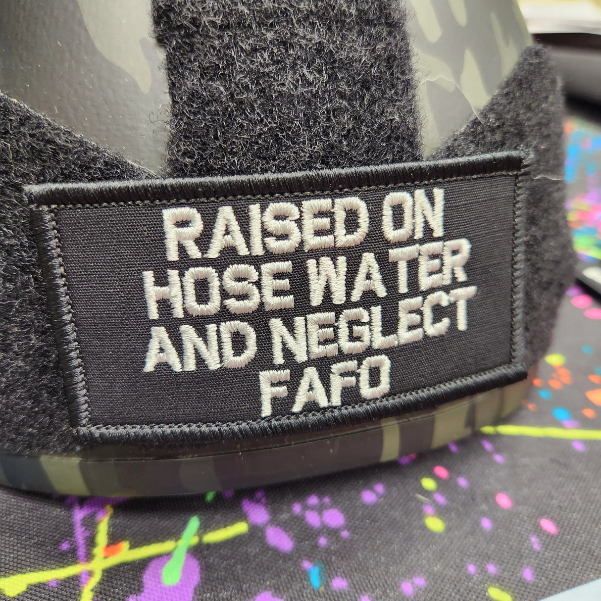 As Seen on Socials - Raised on Hose Water and Neglect FAFO - 2x4 Patch - Multiple Variants in Olive Drab, alternate view 2