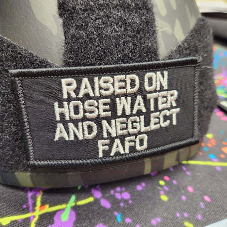 As Seen on Socials - Raised on Hose Water and Neglect FAFO - 2x4 Patch - Multiple Variants in Olive Drab, alternate view 2