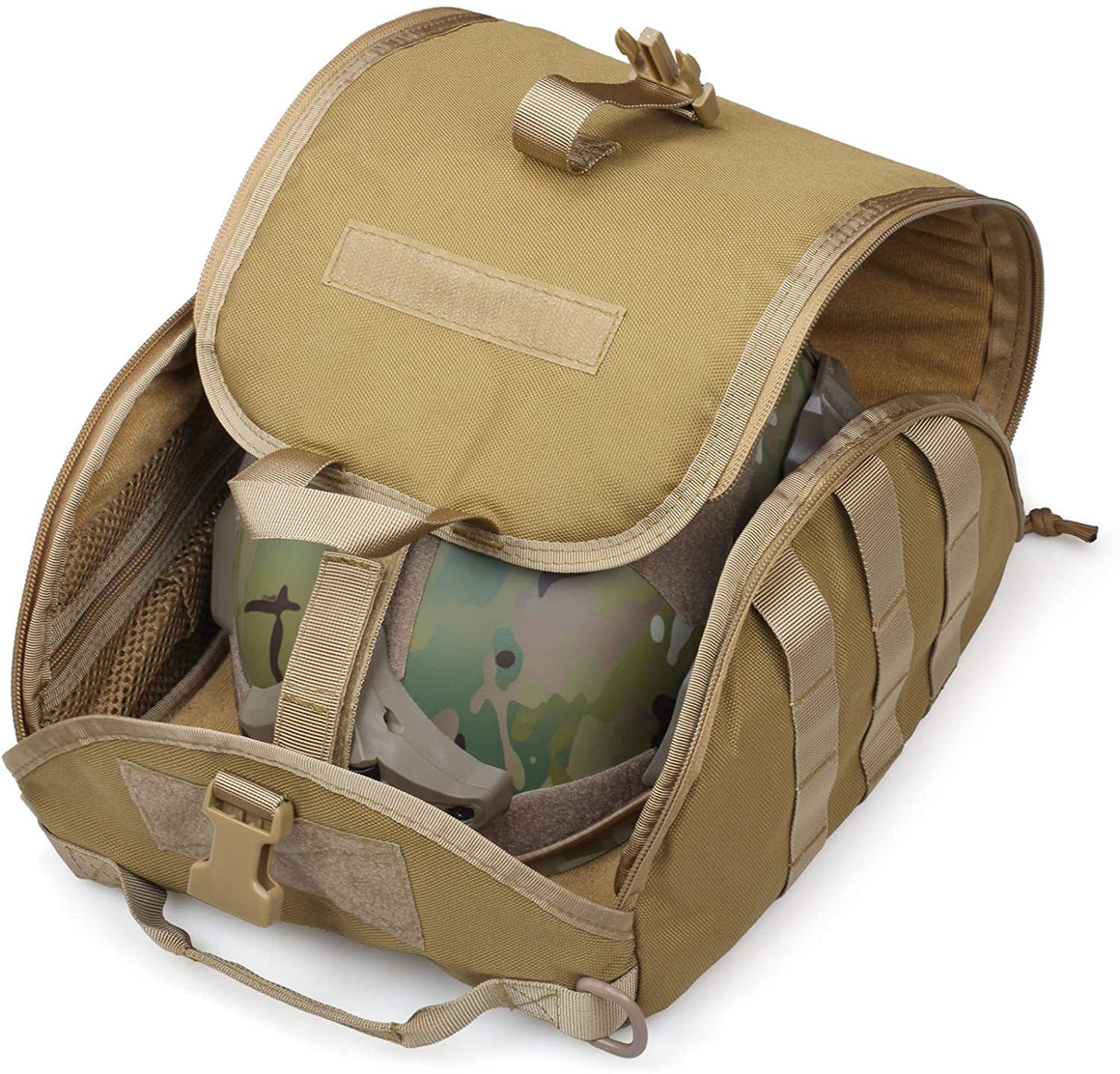 Tactical MOLLE Clamshell Helmet Bag in Olive Drab, alternate view 3