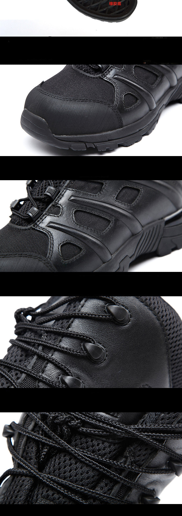 Raven Supply Black Leather Combat Boots in 12, alternate view 7