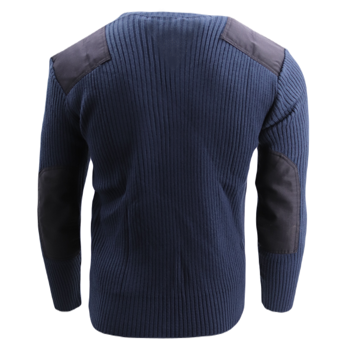 V-Neck Wool Blend Commando Sweater in Navy, alternate view 4