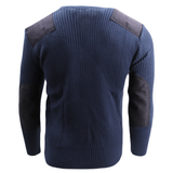V-Neck Wool Blend Commando Sweater in Navy, alternate view 4