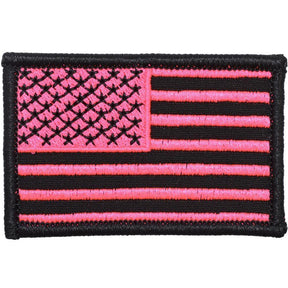 US Flag - 2x3 Patch - Black w/ Hot Pink, Left Face (Forward)