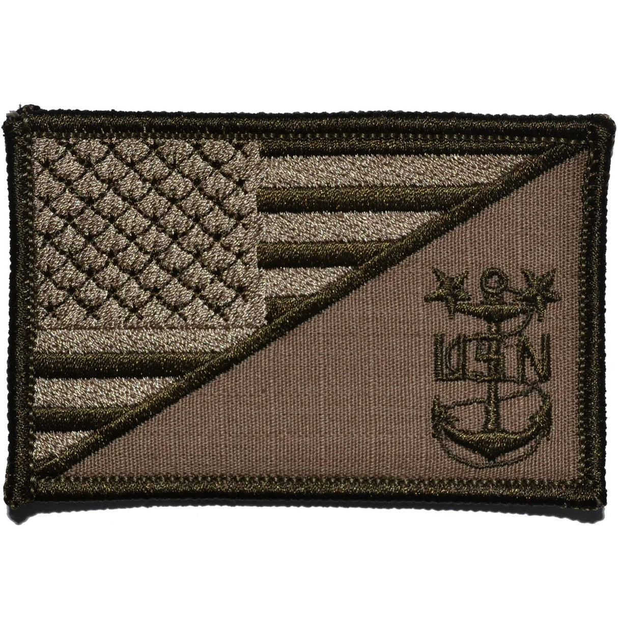 Navy MCPO Master Chief Petty Officer USA Flag - 2.25x3.5 inch Patch in NWU Type III, alternate view 3