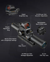 PINTY Nova 4-in-1 3-9x32 Rifle Scope Combo, alternate view 2