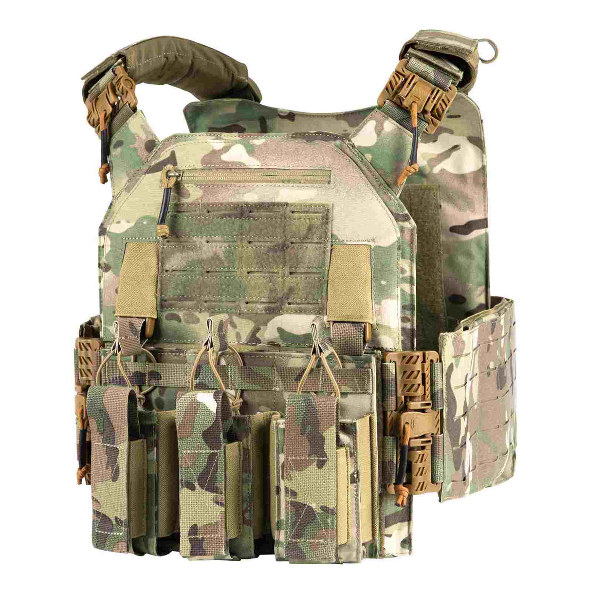 Votagoo Tactical Vest 601 - Laser Cut MOLLE Adjustable Vest in Camo, alternate view 2