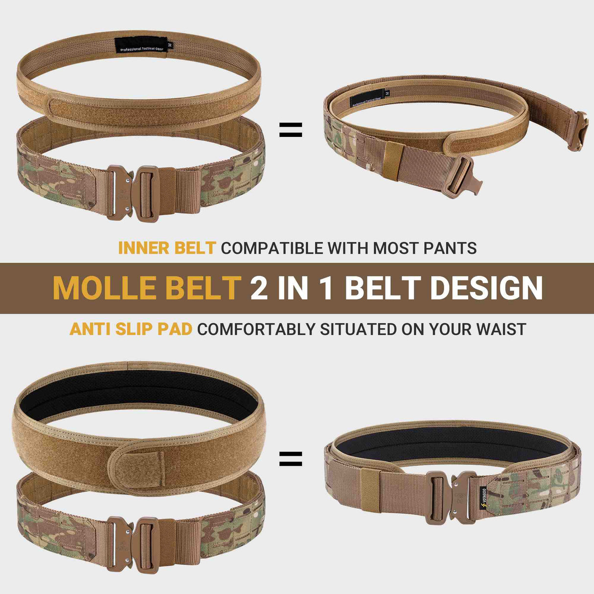Raven Supply MOLLE Battle Belt with Quick-Release Buckle in CP, alternate view 4
