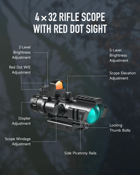 Pinty Vexa 2-in-1 4x32 Prism Scope Combo, alternate view 2