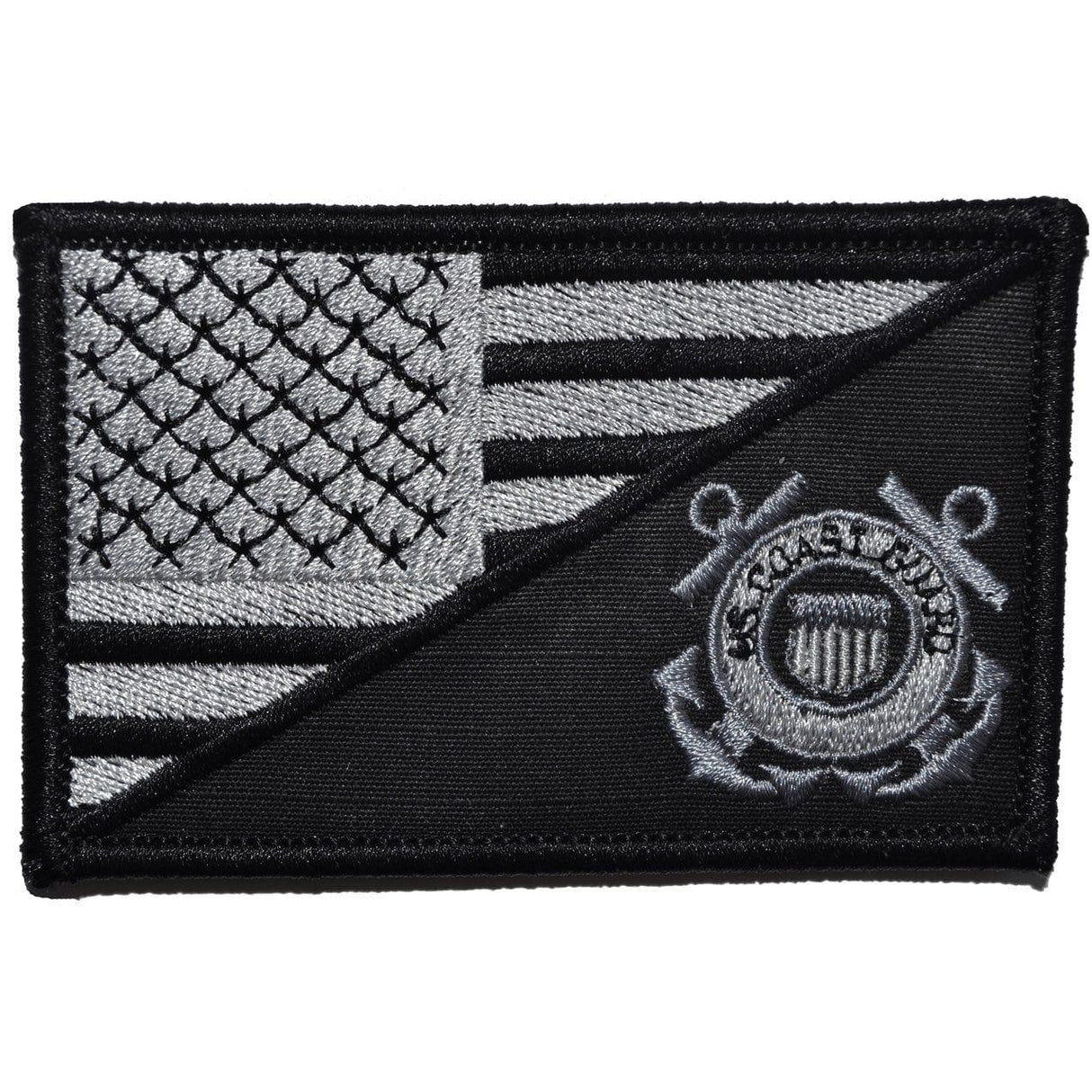 Tactical Gear Junkie Coast Guard USA Flag Patch in Black, alternate view 2