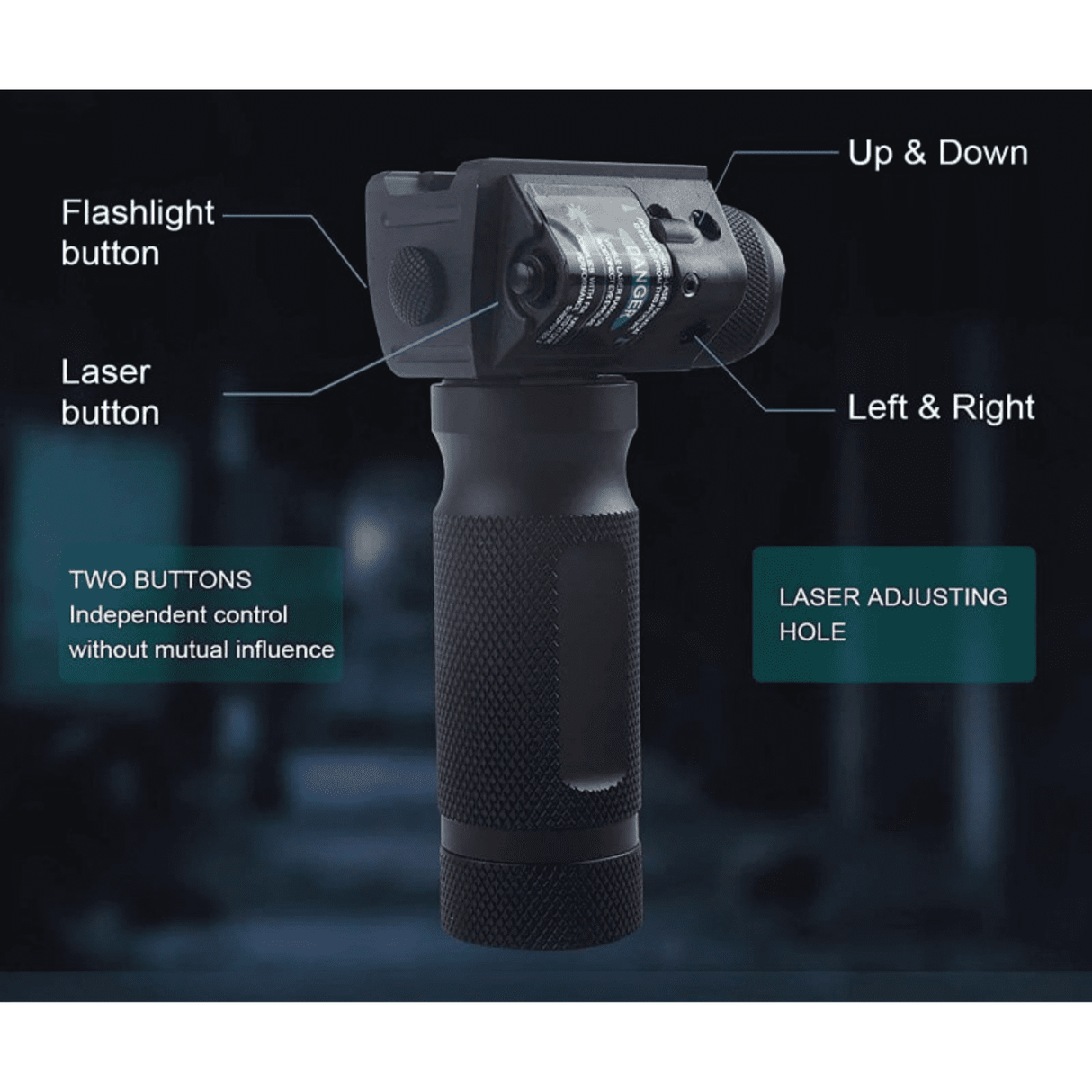 3-In-1 Tactical Foregrip with Flash Light & Laser, alternate view 4