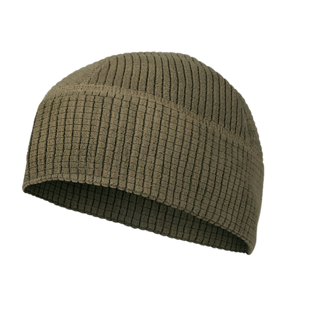 Grid Fleece Beanie Cap in Olive Drab