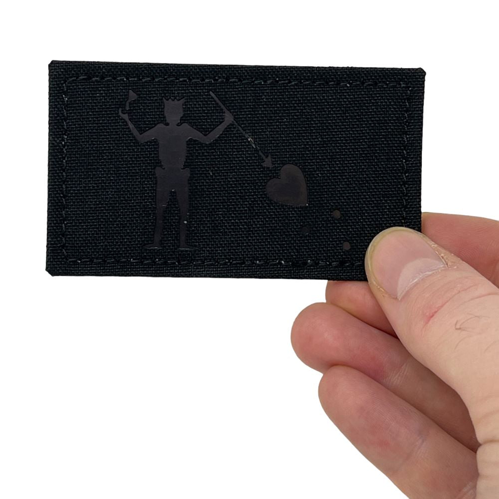 Patch Panel Blackbeard Flag laser cut patch in Black with Pro IR flat black base