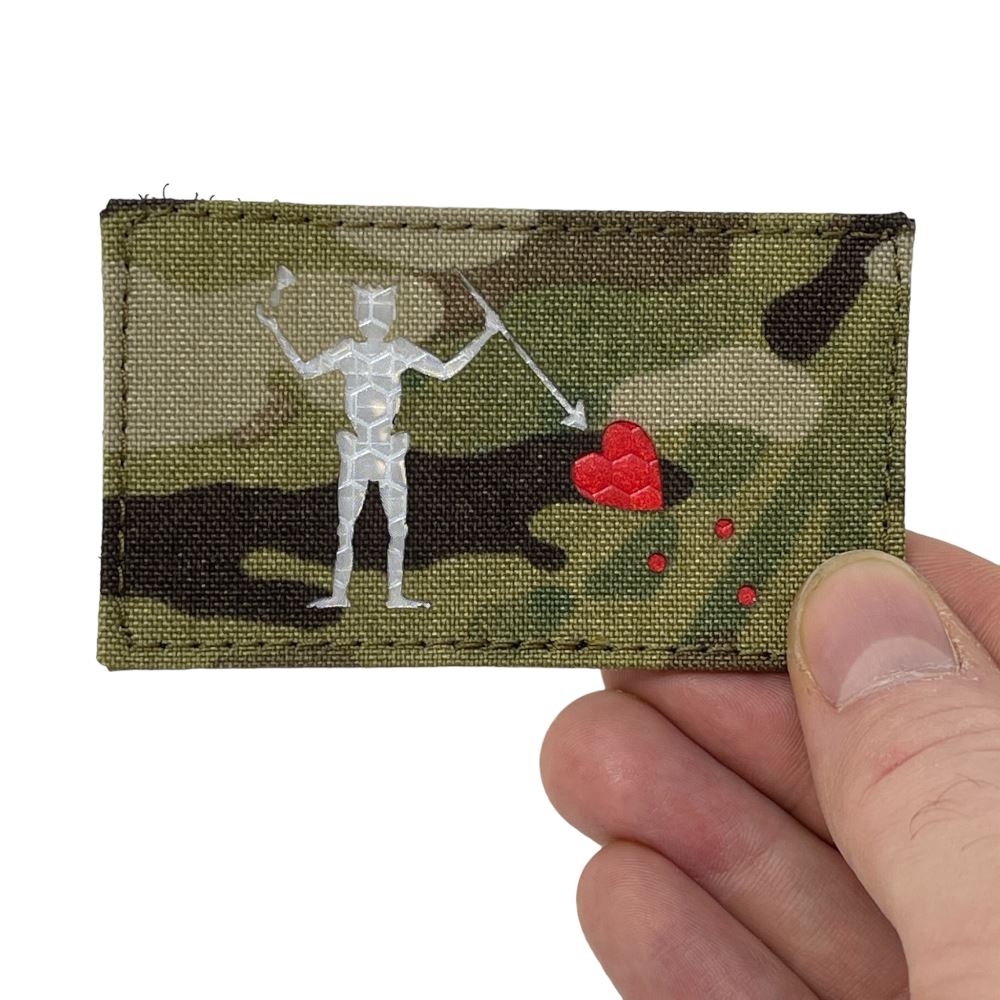 Patch Panel Blackbeard Flag laser cut patch in Multicam with Full Colour reflective base