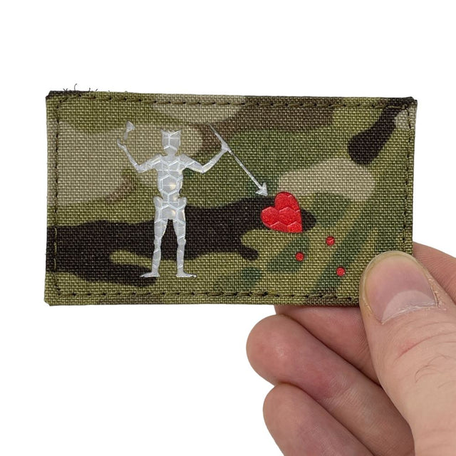 Patch Panel Blackbeard Flag laser cut patch in Multicam with Full Colour reflective base