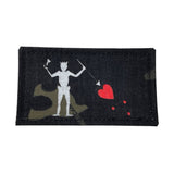 Patch Panel Blackbeard Flag laser cut patch in Multicam Black with Full Colour reflective base