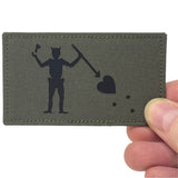 Patch Panel Blackbeard Flag laser cut patch in Ranger Green with Pro IR flat black base