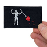 Patch Panel Blackbeard Flag laser cut patch in Black with Full Colour reflective base