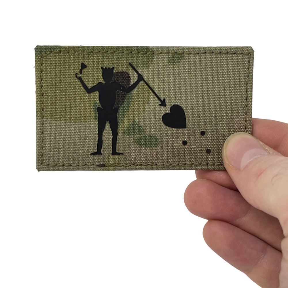 Patch Panel Blackbeard Flag laser cut patch in Multicam with Pro IR flat black base