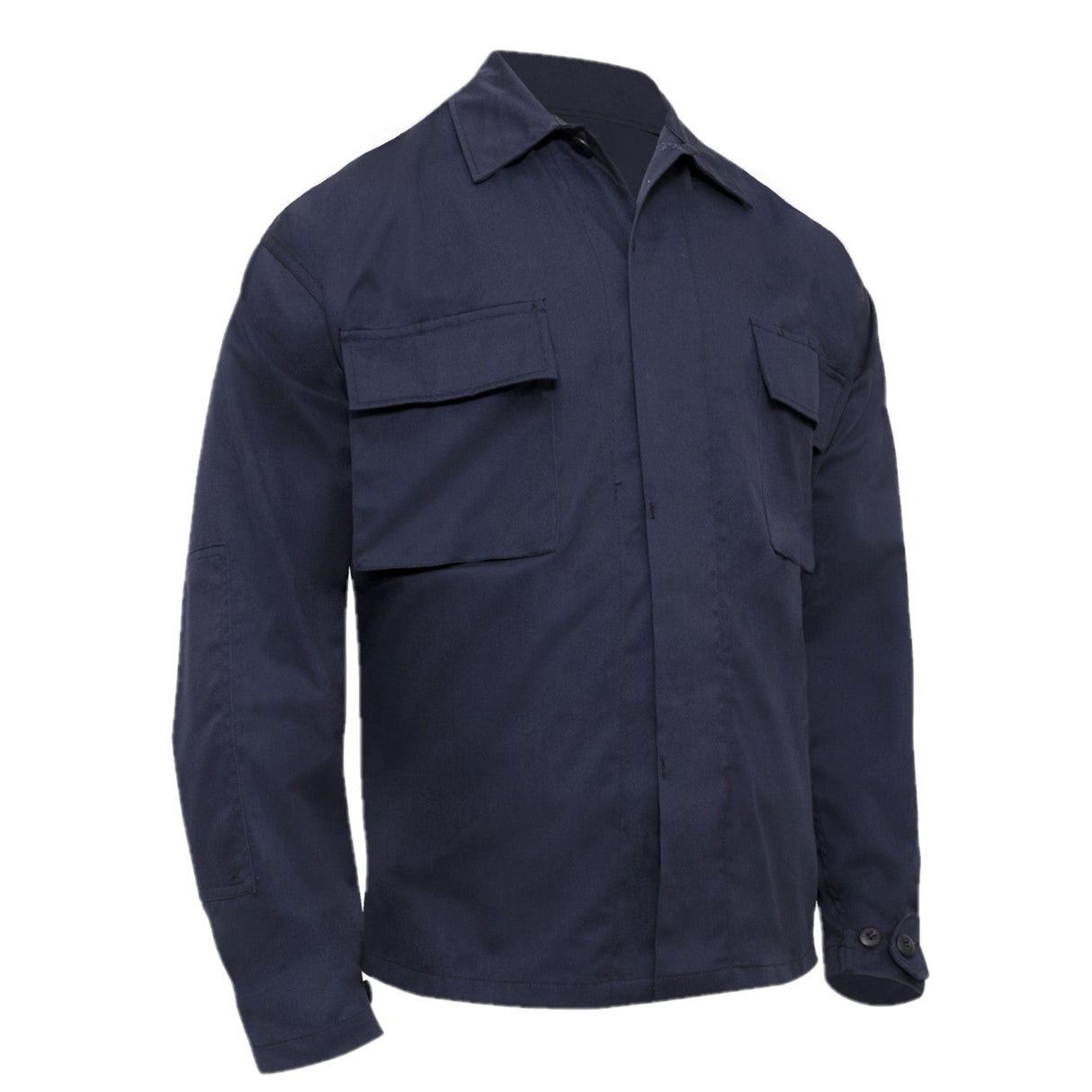 Poly Cotton Twill Long Sleeve Tactical Shirt in Black, alternate view 6